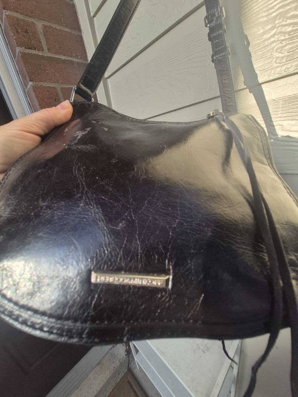 Rebecca Minkoff Black Leather Vanity Saddle Crossbody Bag - Picture 5 of 14